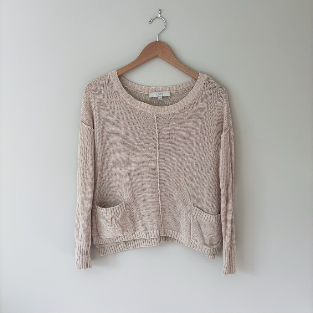 Loft Knit Light Tan Beige Sweater